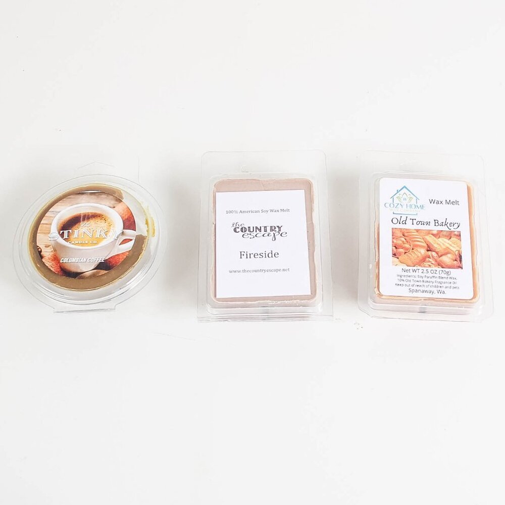 Lot of 3 Wax Melts Coffee Fireside Bakery Scented Cubes Tarts Home Fragrance